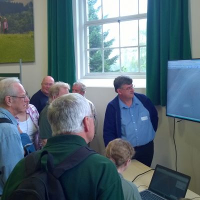 demonstrating lidar visualisations at a public open day